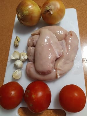 ingredientes receta pollo al curry con arroz