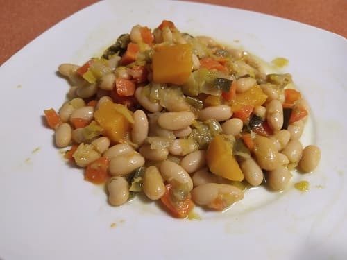 alubias blancas con calabaza en olla express