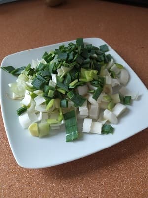 puerros para alubias blancas con calabaza en olla express