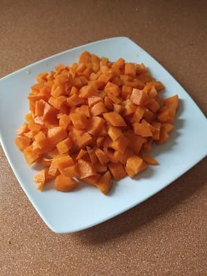 zanahoria para alubias blancas con calabaza en olla express